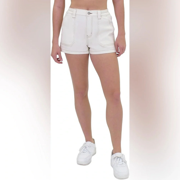 Rewash Pants - Rewash Brand Juniors' Elasticized-Waistband Mom Shorts